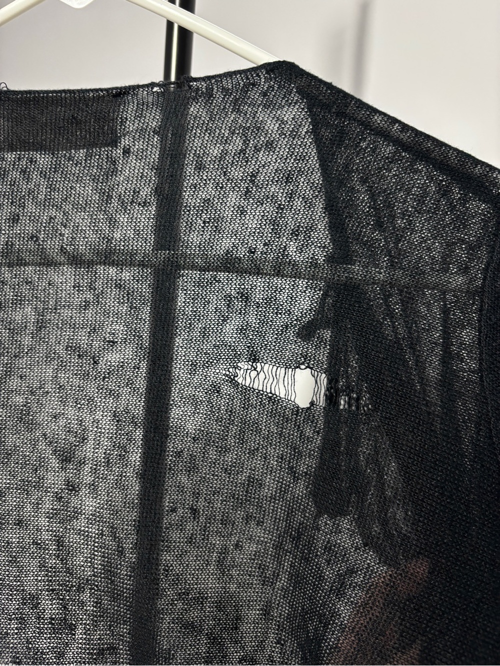 Distressed Mesh Ruffle Cardigan - Picture 3 of 4